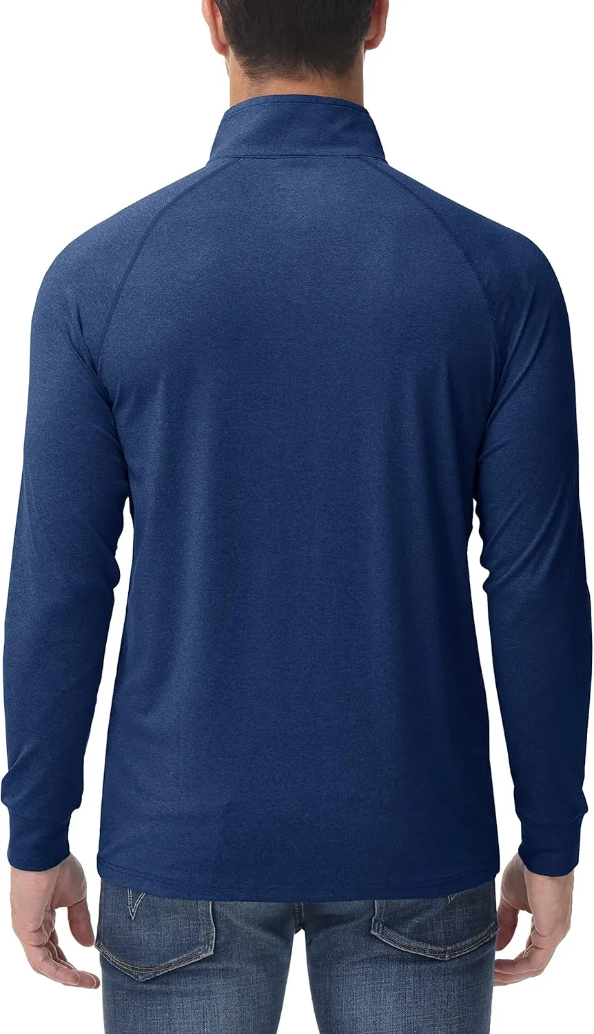 MAGCOMSEN Men's 1/4 Zip Pullover UPF 50  Long Sleeve Sun Protection Sports Shirts Lightweight Athletic Workout Shirt