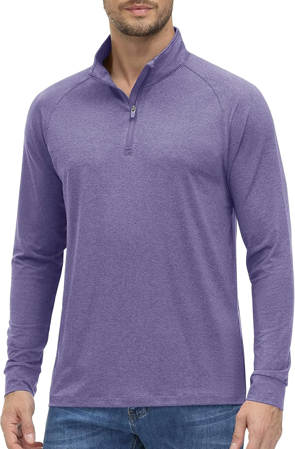 MAGCOMSEN Men's 1/4 Zip Pullover UPF 50  Long Sleeve Sun Protection Sports Shirts Lightweight Athletic Workout Shirt