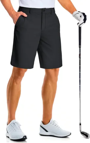 MAGCOMSEN Men's Golf Shorts 9 Inch Inseam Quick Dry Casual Shorts Stretch Hiking Dress Work Shorts with 4 Pockets Flat Front
