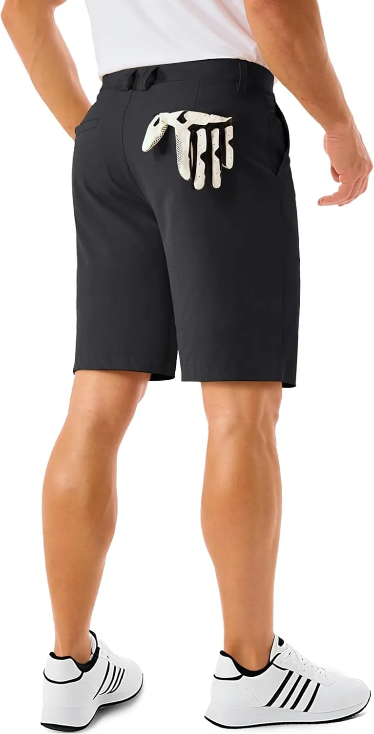MAGCOMSEN Men's Golf Shorts 9 Inch Inseam Quick Dry Casual Shorts Stretch Hiking Dress Work Shorts with 4 Pockets Flat Front