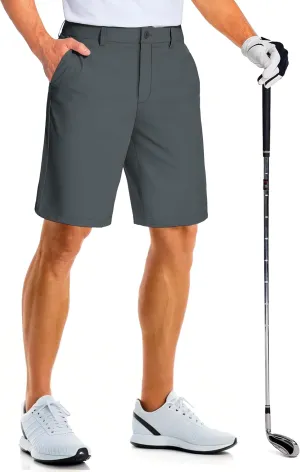 MAGCOMSEN Men's Golf Shorts 9 Inch Inseam Quick Dry Casual Shorts Stretch Hiking Dress Work Shorts with 4 Pockets Flat Front