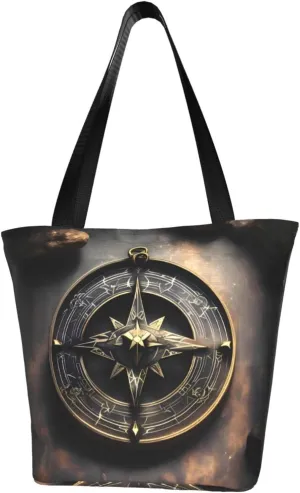 Magical Design Norse Runes Compass Women's fashion shoulder bag, shopping handbag, suitable for weekend travel shopping shoulder bag messenger bag