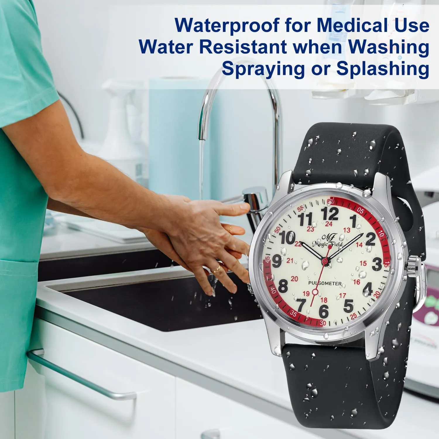 ManChDa Nurse Watch Nursing Watch Analog Medical Watches with Second Hand Easy to Read