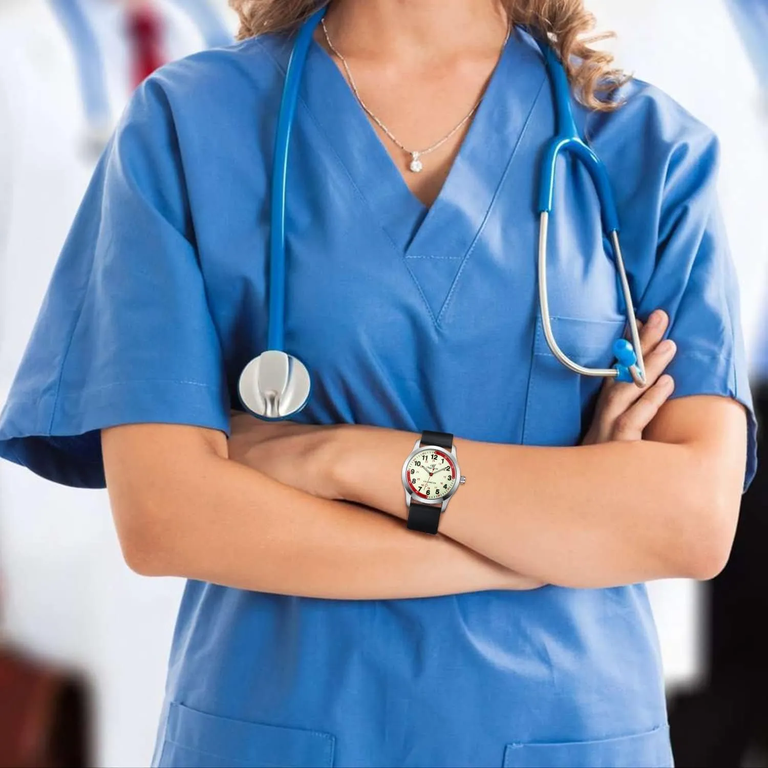 ManChDa Nurse Watch Nursing Watch Analog Medical Watches with Second Hand Easy to Read