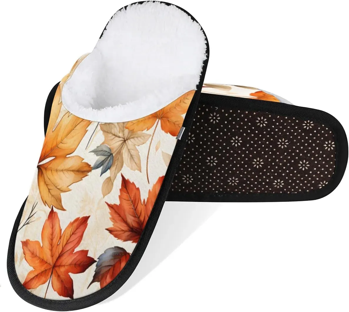 Maple Leaves Rustic Slippers for Women Soft Non-Slip Indoor Slippers Home Slippers