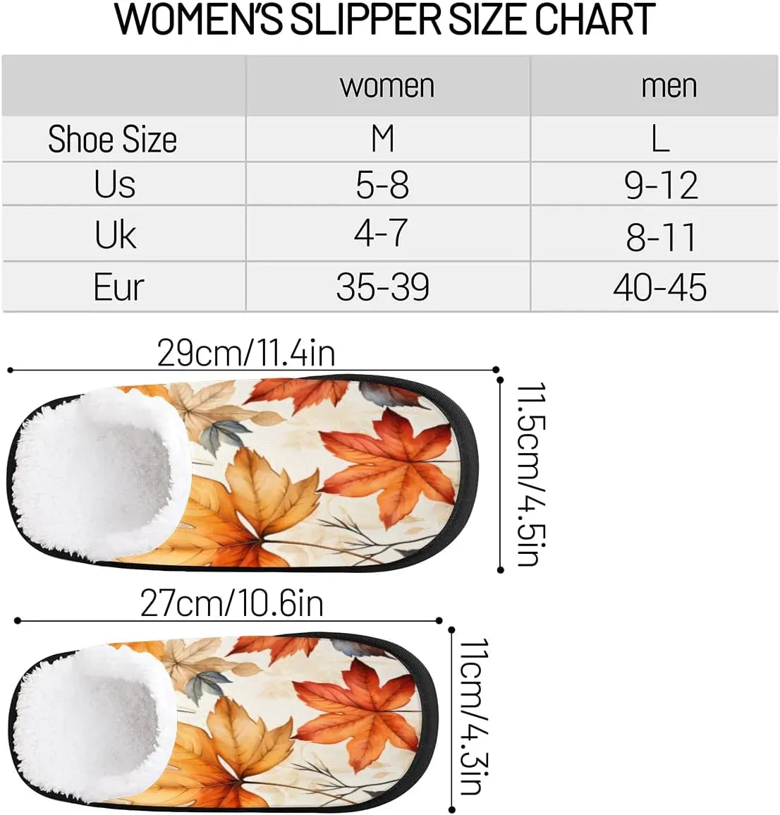 Maple Leaves Rustic Slippers for Women Soft Non-Slip Indoor Slippers Home Slippers