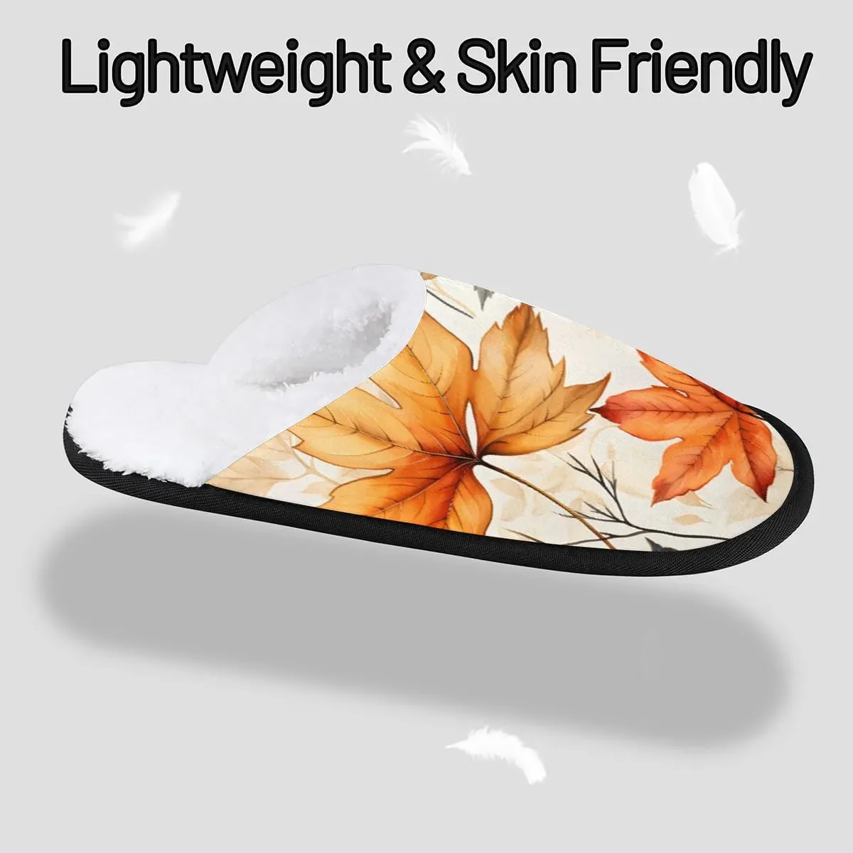 Maple Leaves Rustic Slippers for Women Soft Non-Slip Indoor Slippers Home Slippers
