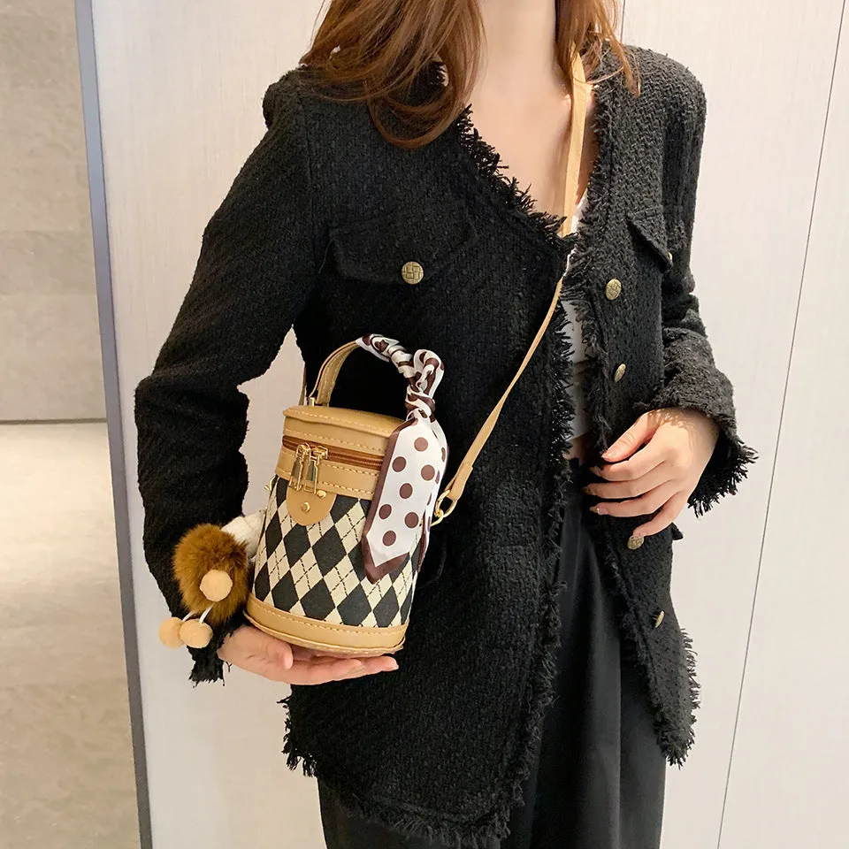 Material Rhombus Portable Homemade Fashion Western Style Bags