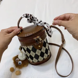Material Rhombus Portable Homemade Fashion Western Style Bags