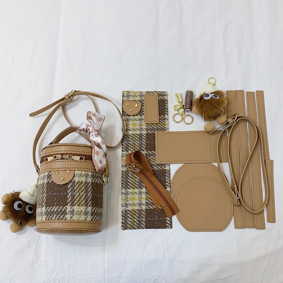 Material Rhombus Portable Homemade Fashion Western Style Bags