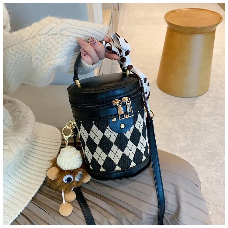 Material Rhombus Portable Homemade Fashion Western Style Bags