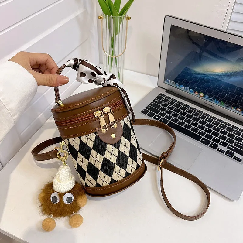 Material Rhombus Portable Homemade Fashion Western Style Bags