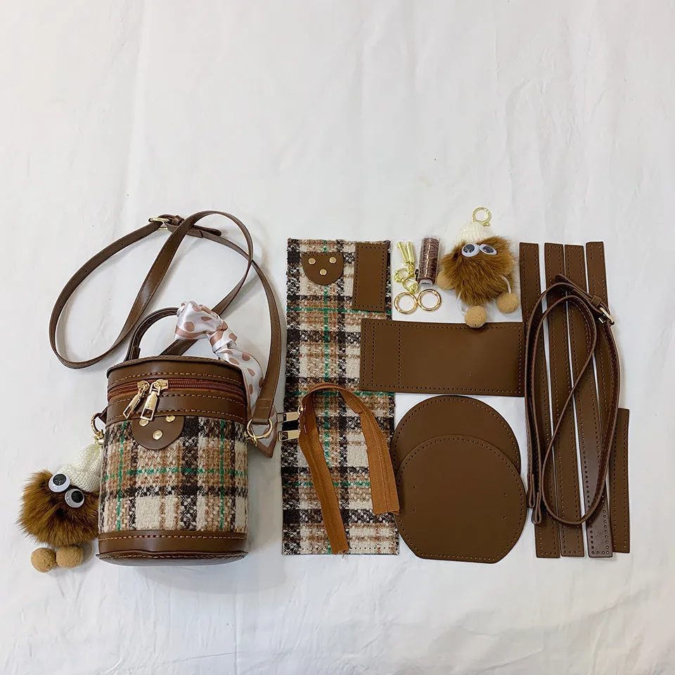 Material Rhombus Portable Homemade Fashion Western Style Bags