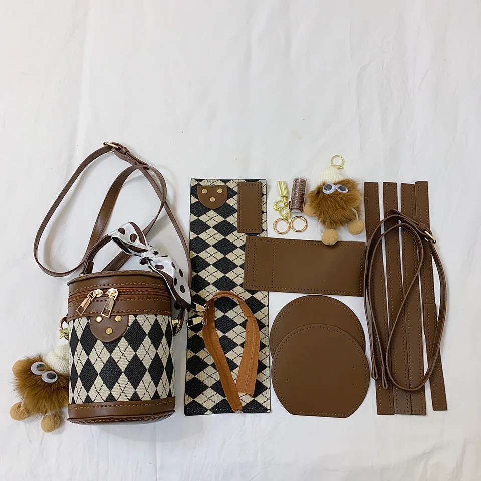 Material Rhombus Portable Homemade Fashion Western Style Bags