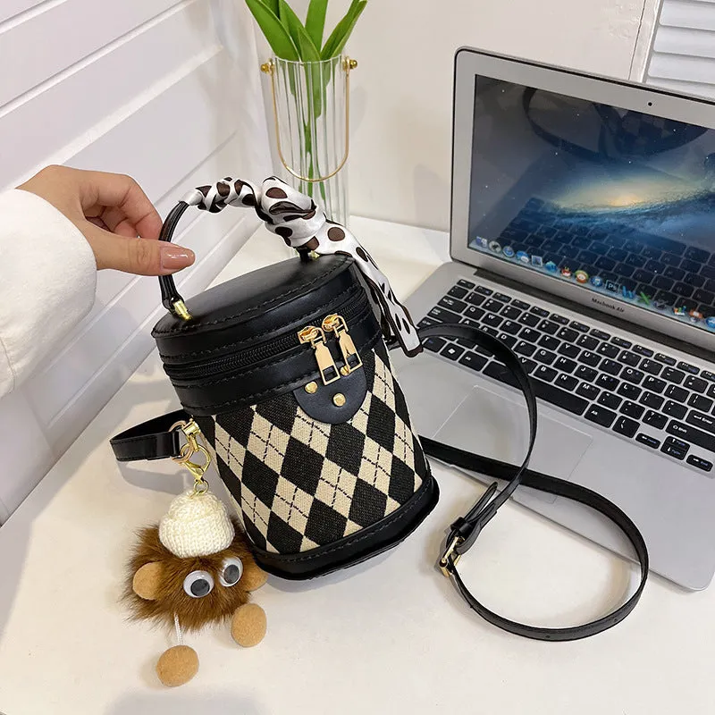 Material Rhombus Portable Homemade Fashion Western Style Bags