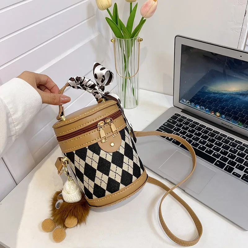 Material Rhombus Portable Homemade Fashion Western Style Bags