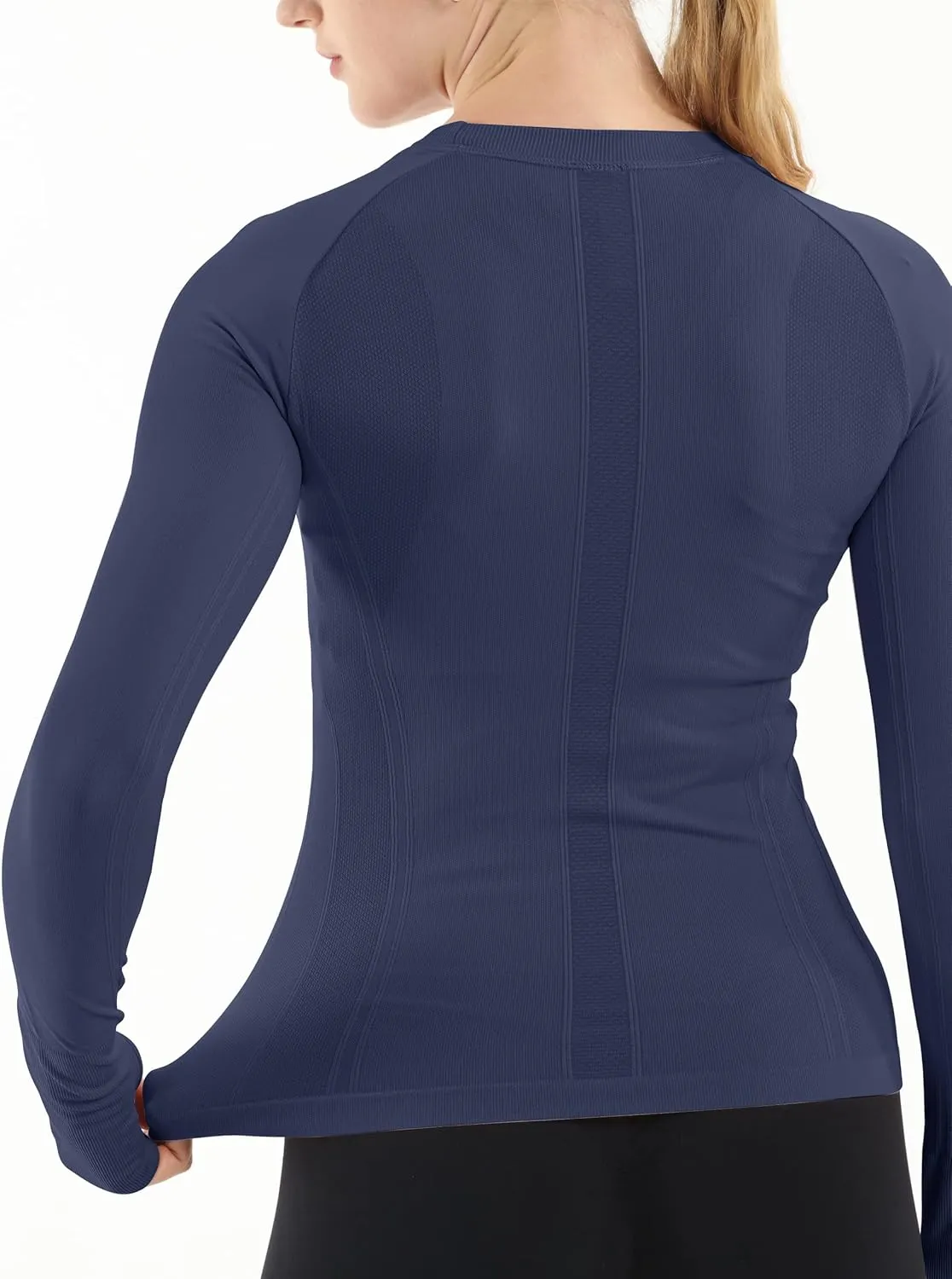 MathCat Seamless Workout Shirts for Women Long Sleeve Yoga Tops Sports Running Shirt Breathable Athletic Top Slim Fit