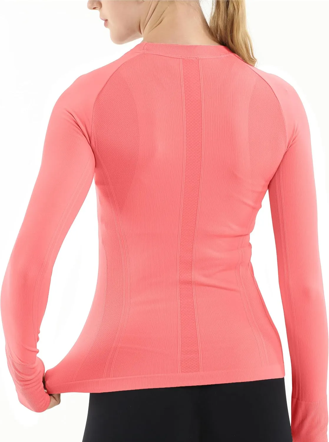 MathCat Seamless Workout Shirts for Women Long Sleeve Yoga Tops Sports Running Shirt Breathable Athletic Top Slim Fit