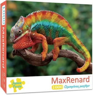 MaxRenard Game 1000 Pieces Jigsaw Puzzle Animal Toy Chameleon Panther