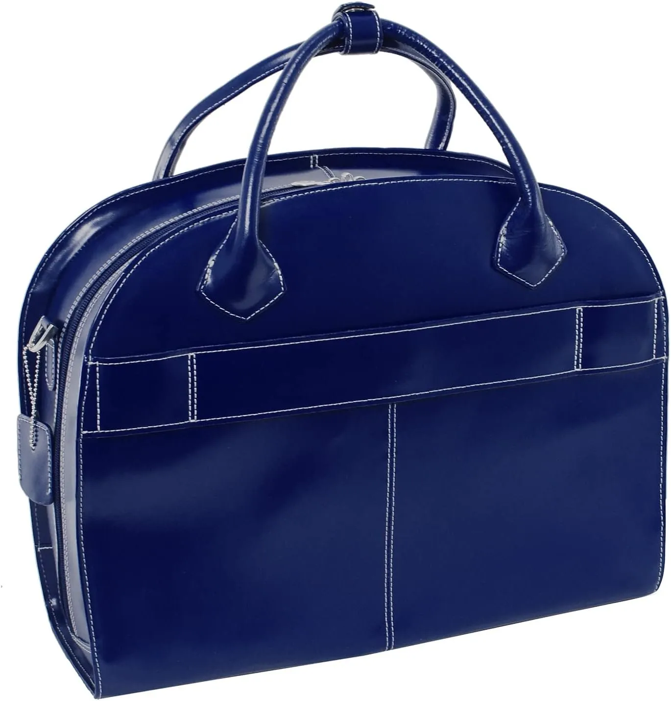 McKlein 15" Leather Patented Detachable -Wheeled Ladies' Laptop Briefcase- GLEN ELLYN- Navy
