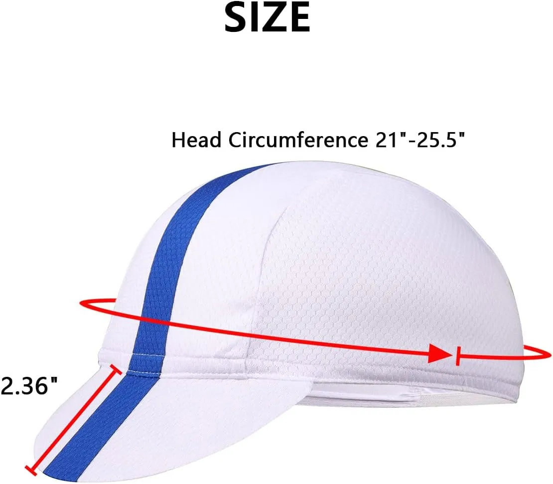 Meicynhoger 2-Pack Breathable Bike Cap Under Helmet for Men & Women, Polyester MTB Cycling Caps with Sun Visor