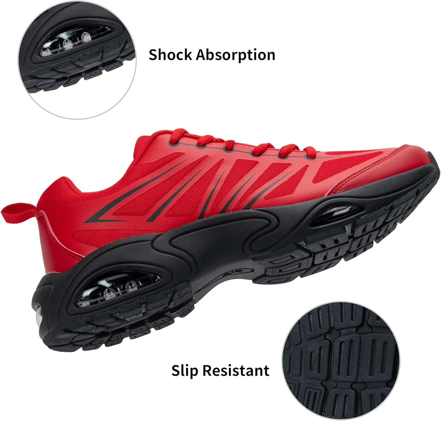 Mens Air Running Shoes Tennis Athletic Sneakers Lightweight Breathable Non Slip Walking Jogging Workout Gym Sports Footwear US 7-13