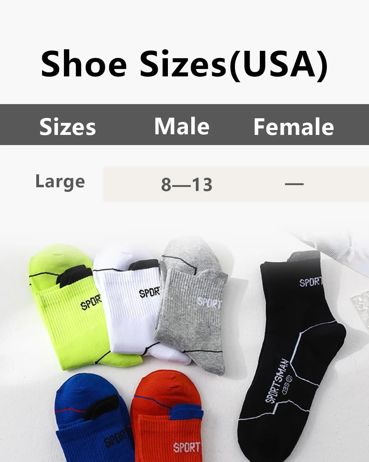 Mens Ankle Athletic Socks Running Socks Cotton Low Cut Breathable Cushioned Arch Support Casual Socks 6-12 (6 Pairs)