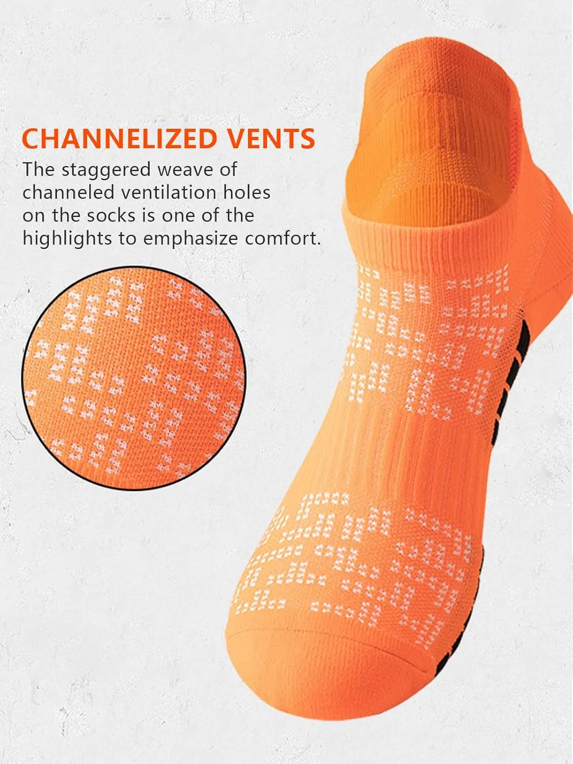 Men's Ankle Socks 5 Pairs Shock Absorbing Running Athletic Short Socks Breathable Low Socks 8-13