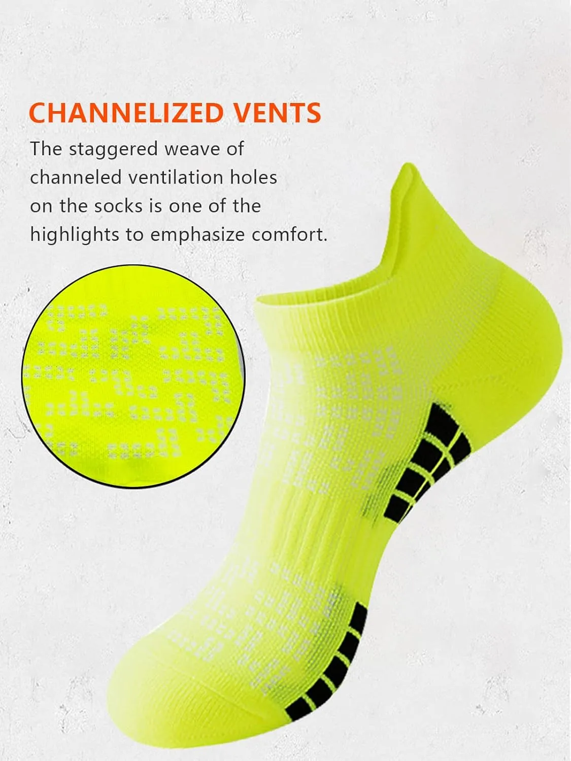 Men's Ankle Socks 5 Pairs Shock Absorbing Running Athletic Short Socks Breathable Low Socks 8-13