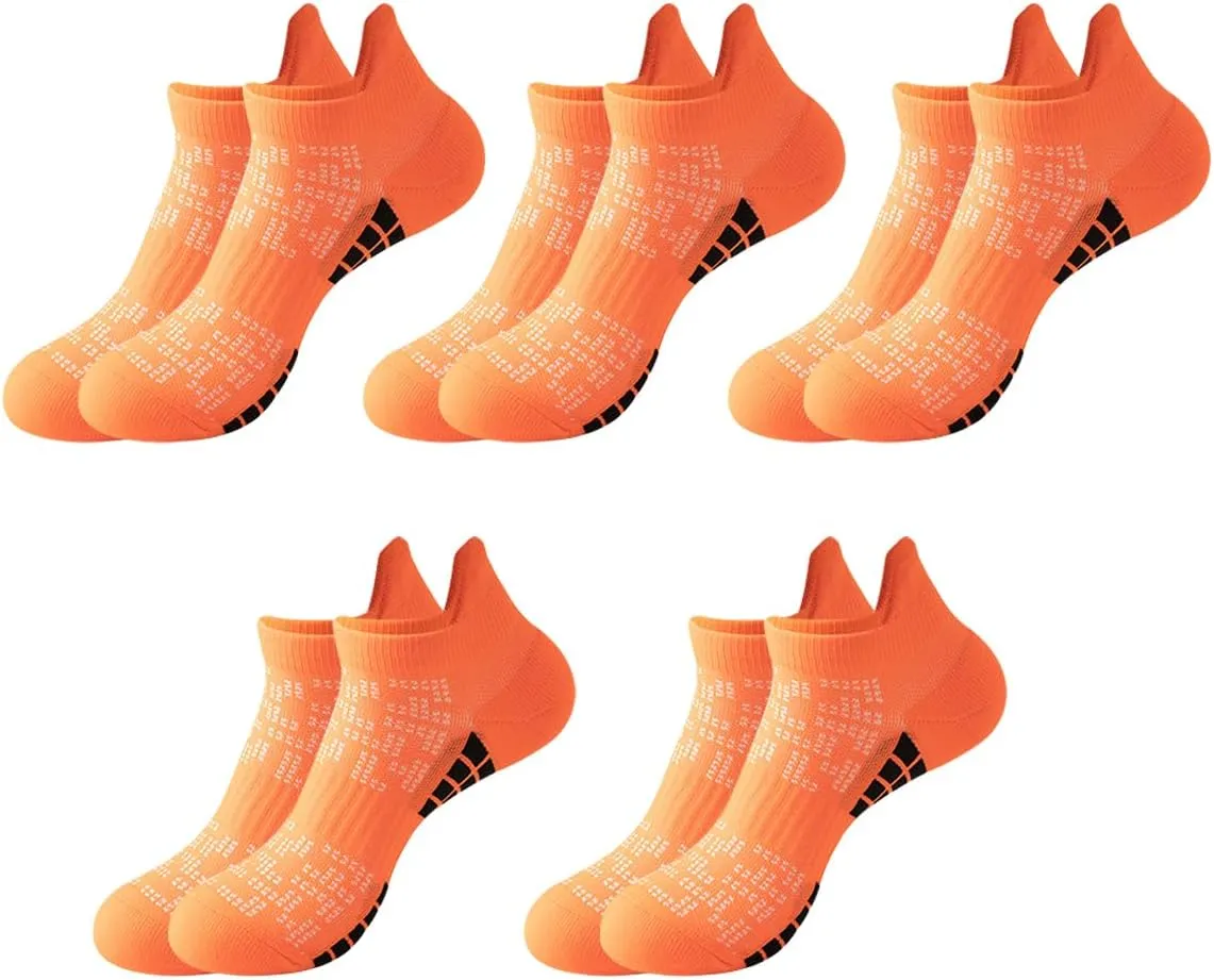 Men's Ankle Socks 5 Pairs Shock Absorbing Running Athletic Short Socks Breathable Low Socks 8-13