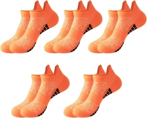 Men's Ankle Socks 5 Pairs Shock Absorbing Running Athletic Short Socks Breathable Low Socks 8-13