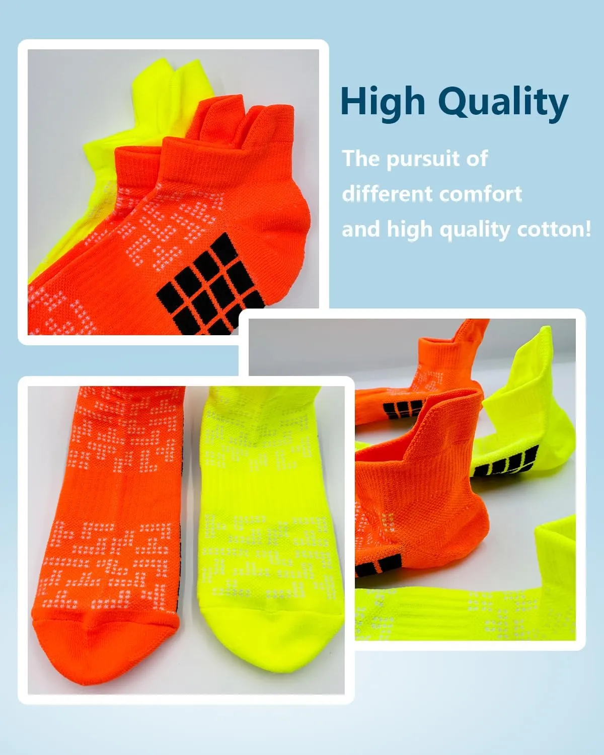 Men's Ankle Socks 5 Pairs Shock Absorbing Running Athletic Short Socks Breathable Low Socks 8-13