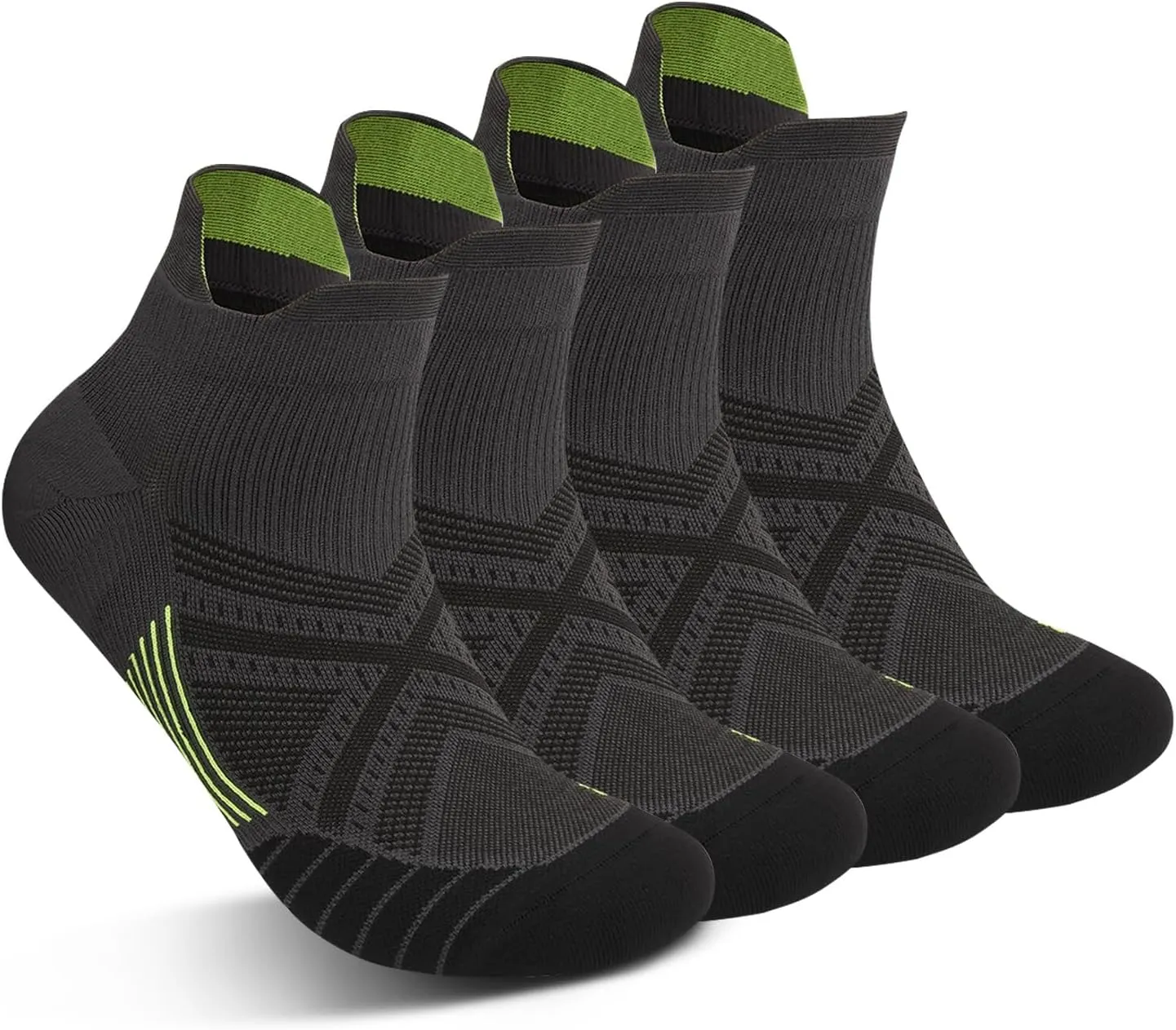 Mens Ankle Socks Cushioned Breathable Athletic Socks with Arch Compression for Men & Women 2 Pairs