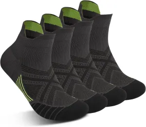 Mens Ankle Socks Cushioned Breathable Athletic Socks with Arch Compression for Men & Women 2 Pairs