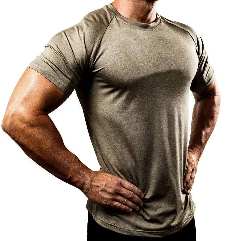 Men's fast dry Breathable sports running high elastic tights short sleeves