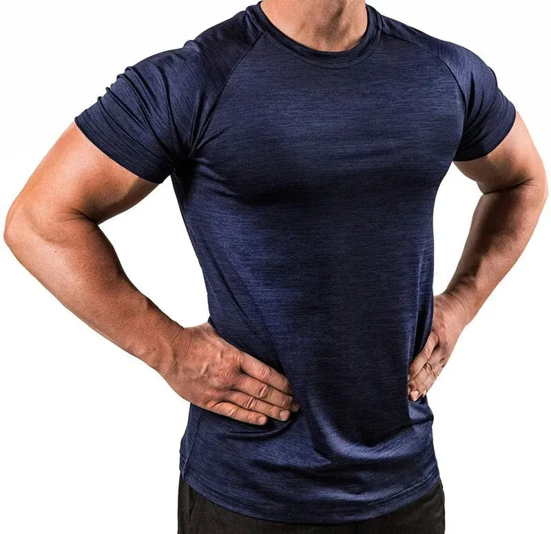 Men's fast dry Breathable sports running high elastic tights short sleeves
