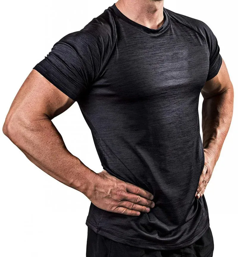 Men's fast dry Breathable sports running high elastic tights short sleeves