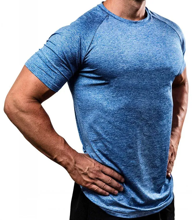 Men's fast dry Breathable sports running high elastic tights short sleeves