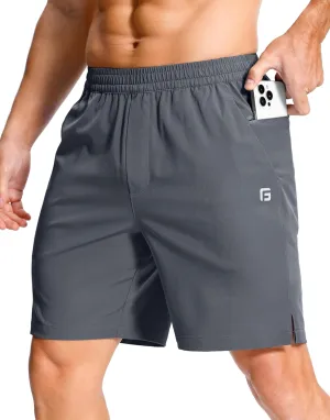 Men's Lightweight Athletic Shorts with Zipper Pockets 7"/5"/9" Gym Workout Running Quick Dry Tennis Shorts for Men