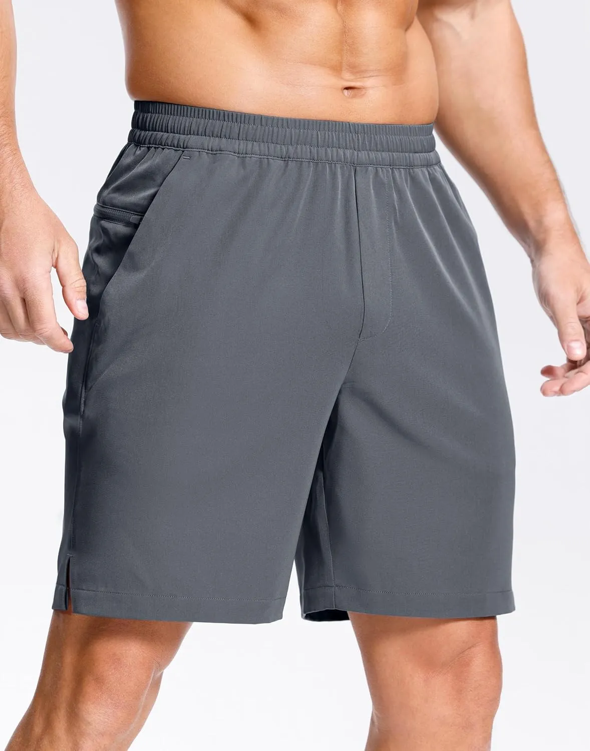 Men's Lightweight Athletic Shorts with Zipper Pockets 7"/5"/9" Gym Workout Running Quick Dry Tennis Shorts for Men