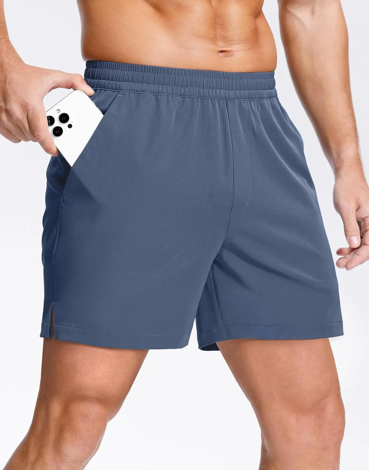 Men's Lightweight Athletic Shorts with Zipper Pockets 7"/5"/9" Gym Workout Running Quick Dry Tennis Shorts for Men