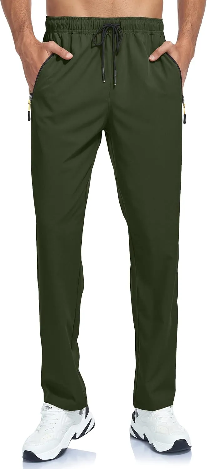 Men's Lightweight Hiking Pants Breathable Quick Dry Fit Waterproof Camping Fishing Running Athletic Active Jogger Pant