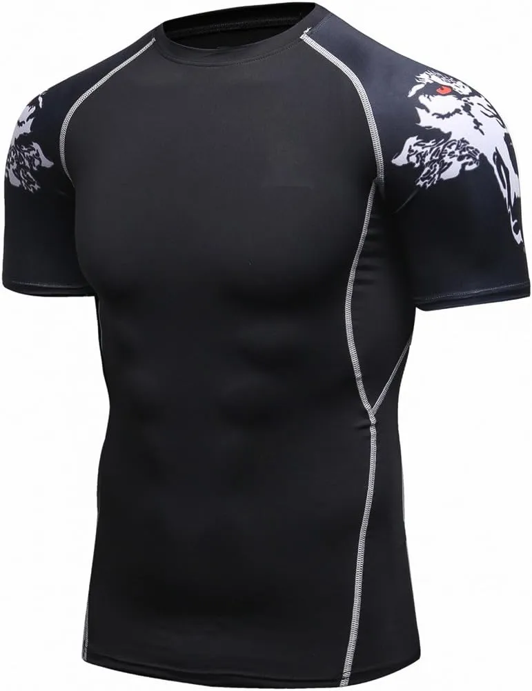 Men's Lightweight Short Sleeve Cool Dry Rashguards Compression Sports Workout T-Shirt