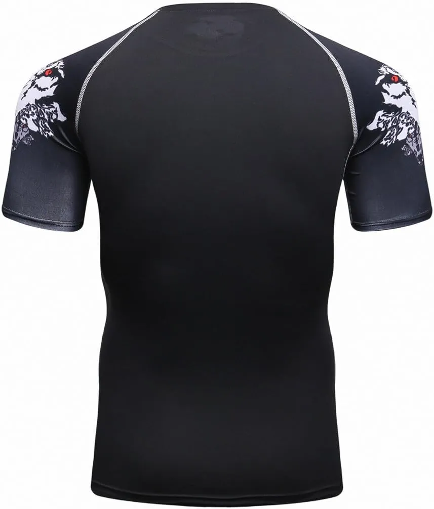 Men's Lightweight Short Sleeve Cool Dry Rashguards Compression Sports Workout T-Shirt