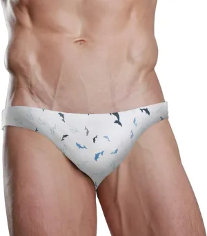Men's Polyester Print Swim Briefs Soft Beach Swimwear Comfort Lightweight for Pool Surfing Summer Swim Trunks
