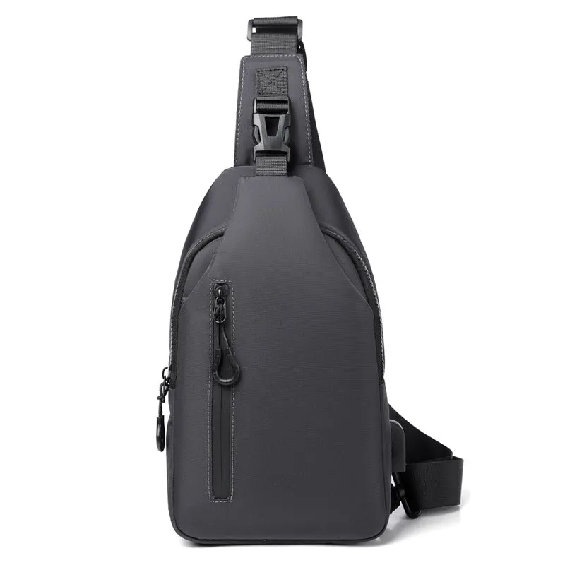 Men's Portable Simple Solid Color Cell Storage Men's Chest Bags