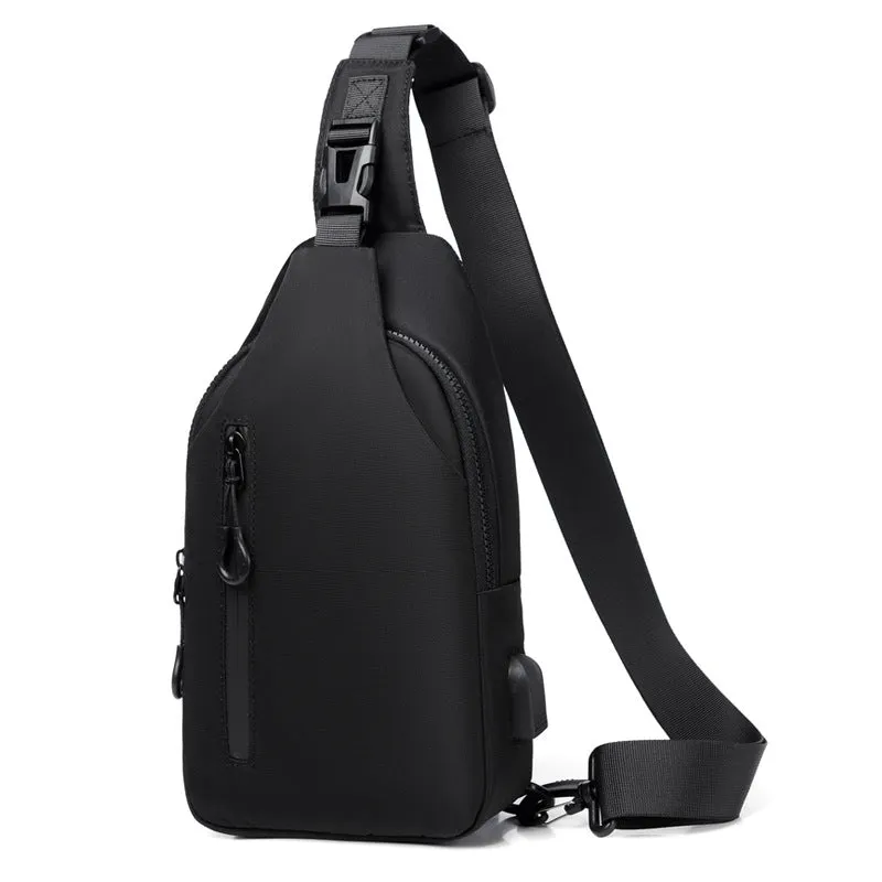 Men's Portable Simple Solid Color Cell Storage Men's Chest Bags