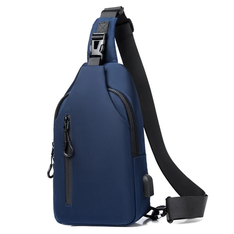 Men's Portable Simple Solid Color Cell Storage Men's Chest Bags