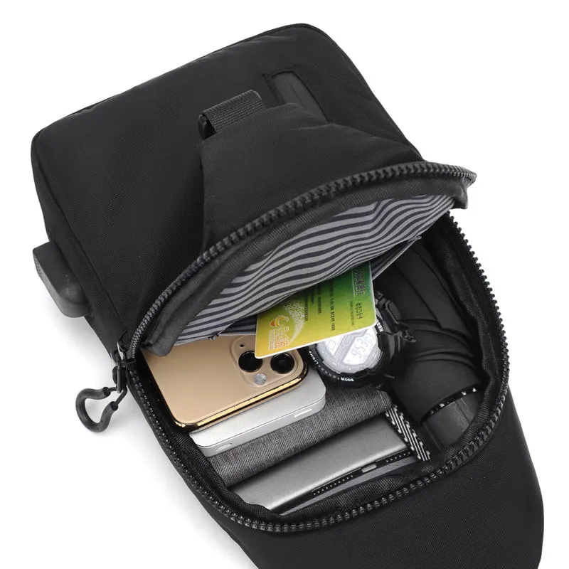 Men's Portable Simple Solid Color Cell Storage Men's Chest Bags