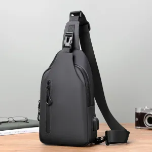 Men's Portable Simple Solid Color Cell Storage Men's Chest Bags